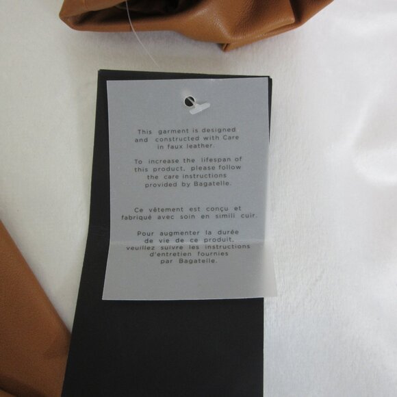 Bagatelle Faux Vegan Leather Structured One Button Blazer Brown Size Small NWT - Picture 8 of 12